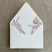Image 16 of Grand peony floral printed envelope liner for A7 euro flap envelope PACK of 10