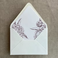 Image 21 of Grand peony floral printed envelope liner for A7 euro flap envelope PACK of 10