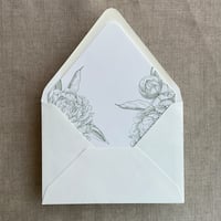 Image 22 of Grand peony floral printed envelope liner for A7 euro flap envelope PACK of 10