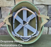Image 3 of  Repro WWII Hawley M2 Airborne Helmet liner Rayon Webbing. 
