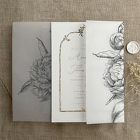 Image 2 of Grand peony floral vellum wraps PACK of 10