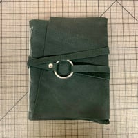 Image 4 of Medium Black Leather Wrap Journal