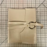 Image 2 of Medium Taupe Leather Wrap Journal