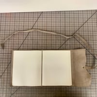 Image 4 of Medium Taupe Leather Wrap Journal