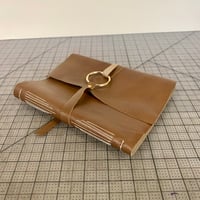 Image 1 of Medium Light Brown Leather Wrap Journal