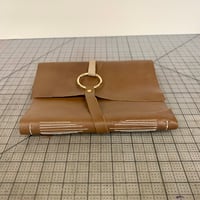 Image 2 of Medium Light Brown Leather Wrap Journal