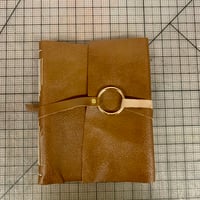 Image 3 of Medium Light Brown Leather Wrap Journal