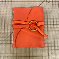 Image 3 of Small Red Leather Wrap Journal