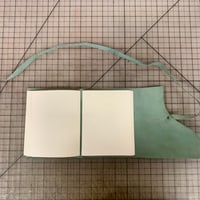 Image 4 of Small Greyish Turquoise Leather Wrap Journal