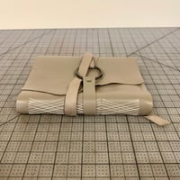 Image 2 of Small Taupe Leather Wrap Journal