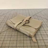 Image 1 of Small Taupe Leather Wrap Journal