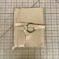 Image 3 of Small Taupe Leather Wrap Journal