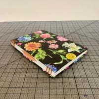 Image 1 of Black with Floral- Decorative Coptic Stitch 