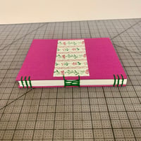 Image 2 of Pink Cloth with Decorative Paper- Coptic French Link Stitch 