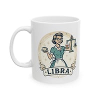 Libra Zodiac Ceramic Mug — Astrology Coffee Cup with Scales Design (11oz, 15oz)