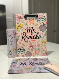Image 1 of Personalized Teacher Gift Bundle | Tumbler, Clipboard & Mouse Pad Set