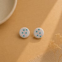 Image 2 of Χειροποίητα Σκουλαρίκια "Turquoise Hearts" - Ατσάλι