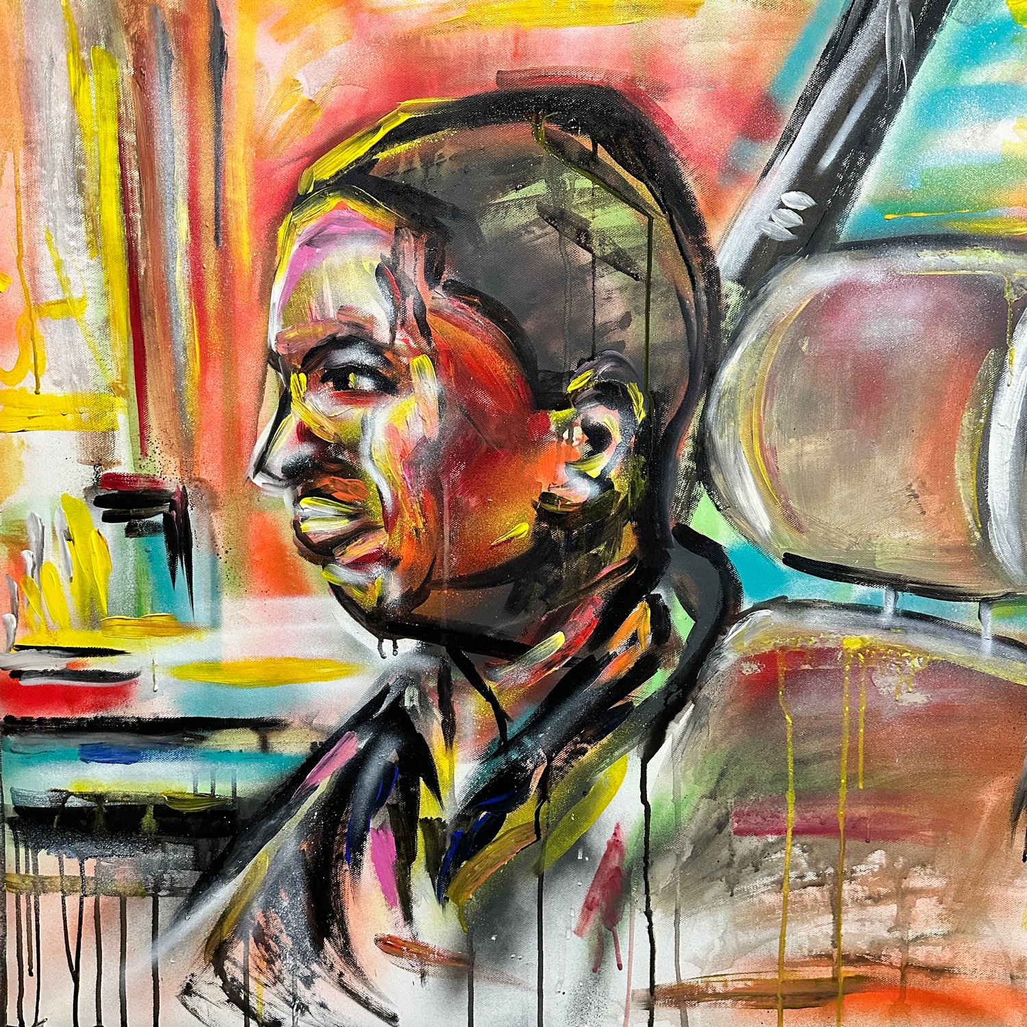 IM ABOUT TO BE ON SOME REAL MURDER SHIT A ORIGINAL PAINTING - 30x30"