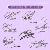 Kpop BTS autographs Vector |  eps, svg, pdf, png, jpg