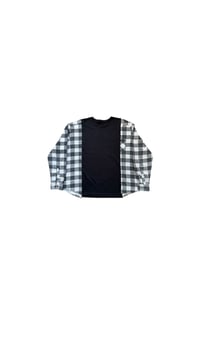 Image 1 of T-shirt noir manche chemise #9