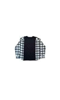 Image 3 of T-shirt noir manche chemise #9