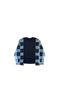 Image 1 of T-shirt noir manche chemise #10