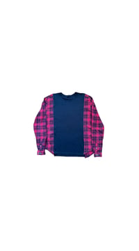 Image 1 of T-shirt noir manche chemise #12