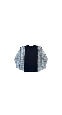 Image 1 of T-shirt noir manche chemise #14