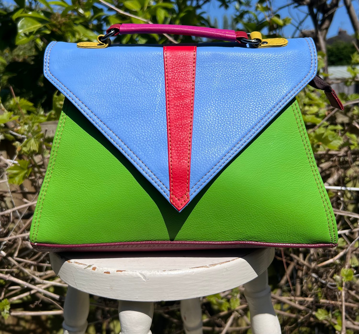 Image of Recycled Leather Triangle #57A