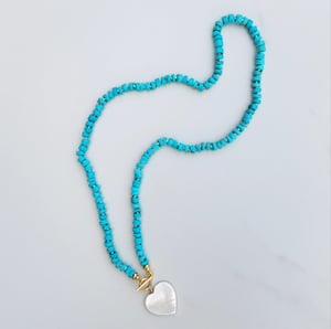 Turquoise Necklace Heart Charm