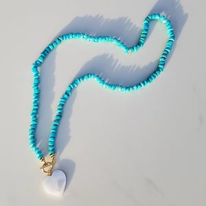 Turquoise Necklace Heart Charm