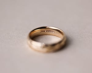 Image of 9ct gold 5mm ‘Olive leaf’ engraved court ring