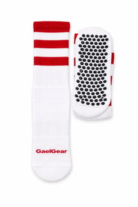 Red And White Grip Socks