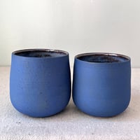 Image 2 of matte blue cups: set of two