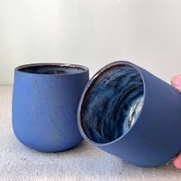 Image 1 of matte blue cups: set of two