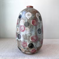 Image 2 of a rustic sage dot vase