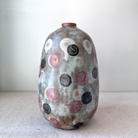 Image 3 of a rustic sage dot vase
