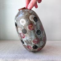 Image 1 of a rustic sage dot vase