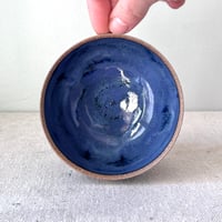 Image 3 of a dot bowl: lavender and white