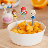 Image 3 of Princess Fruit Forks / Food Picks 6 PCS Stainless Steel with Ceramic holder