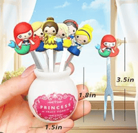 Image 5 of Princess Fruit Forks / Food Picks 6 PCS Stainless Steel with Ceramic holder