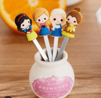 Image 2 of Princess Fruit Forks / Food Picks 6 PCS Stainless Steel with Ceramic holder