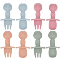 Image 2 of Silicone training cutlery spoon fork and travel case various colours
