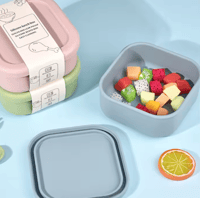 Image 1 of Silicone Square Container Lunchbox Various Colours