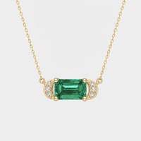 Emerald  Crescent Necklace