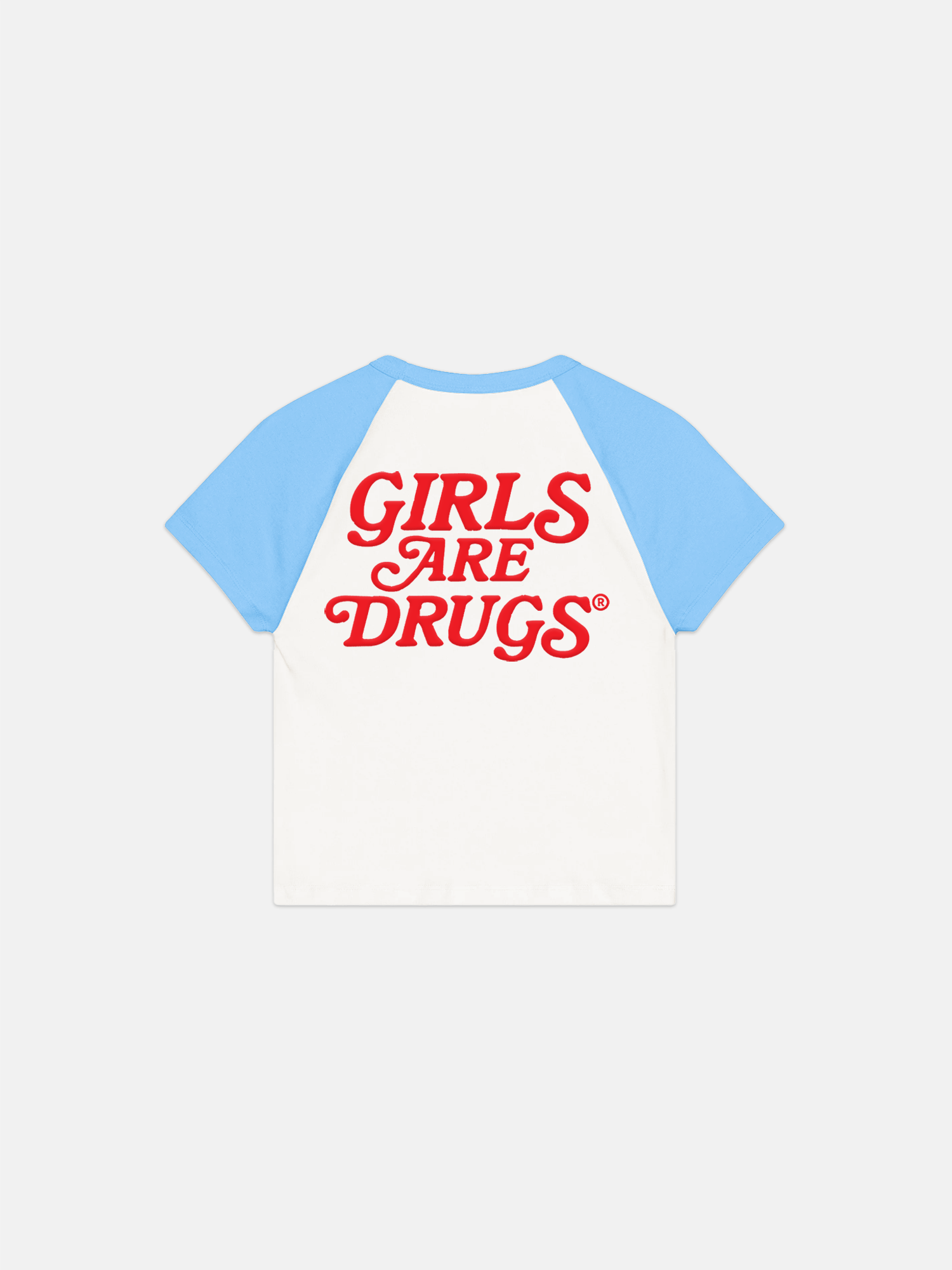 Image of HOUSTON GIRLS DO IT BETTER® WOMEN'S RAGLAN TEE - WHITE / BABY BLUE / RED