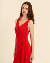 Image 3 of Vestido cruzado rojo