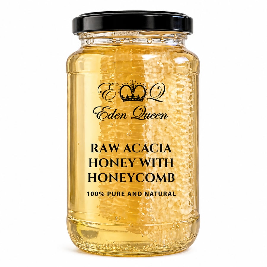 Image of Raw Acacia Honey with Honeycomb 500g