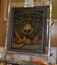 Image 4 of untitled 16x20" oil painting on wood panel (snakes)