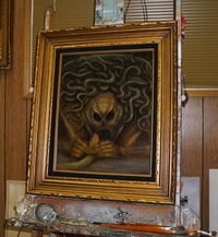 Image 2 of untitled 16x20" oil painting on wood panel (snakes)